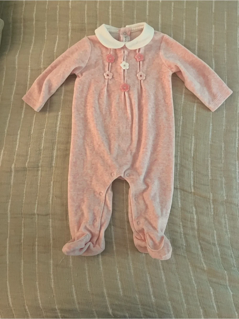 Mayoral Baby Girls Pink Velour Sleepsuit
